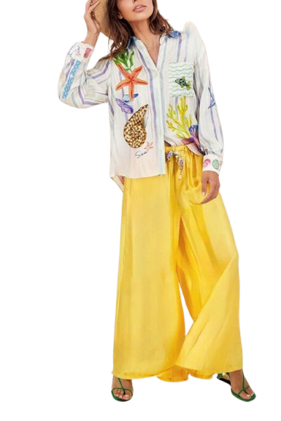 Ocean - Theme Print Pants-Set