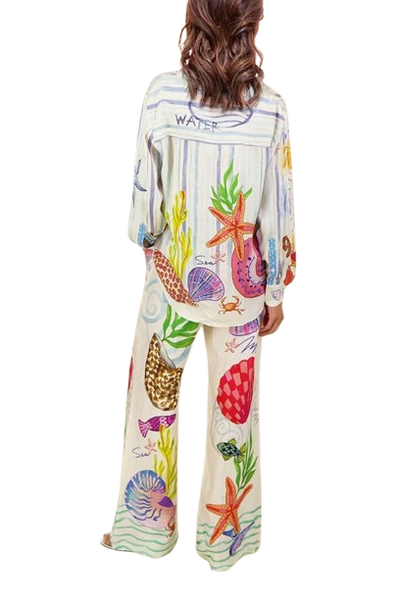 Ocean - Theme Print Pants-Set
