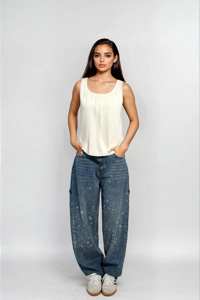 Celeste – Rhinestone Wide-Leg Jeans