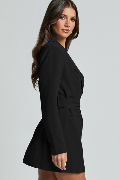 Benoit™ Blue Belted Blazer Dress
