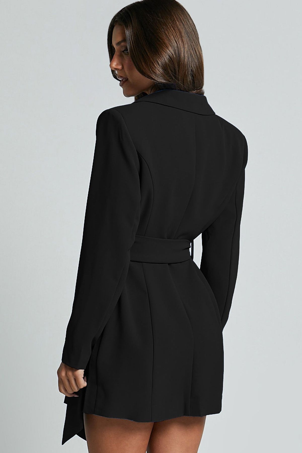 Benoit™ Blue Belted Blazer Dress