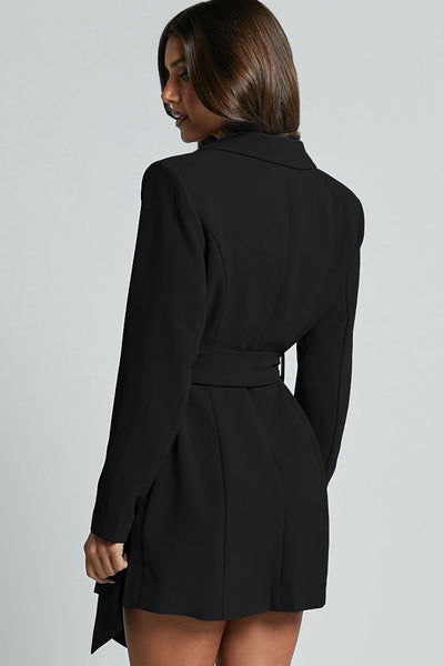 Benoit™ Blue Belted Blazer Dress