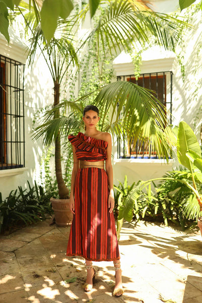 CELESTINA - ASYMMETRICAL MIDI DRESS
