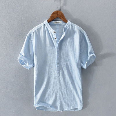 Carlo™ | New men's casual short sleeve linen shirt