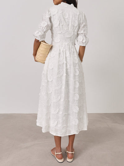 YASMINA - EMBROIDERED MIDI DRESS