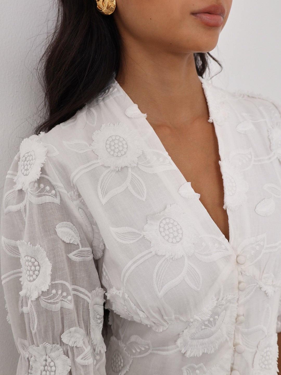 YASMINA - EMBROIDERED MIDI DRESS