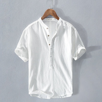 Carlo™ | New men's casual short sleeve linen shirt