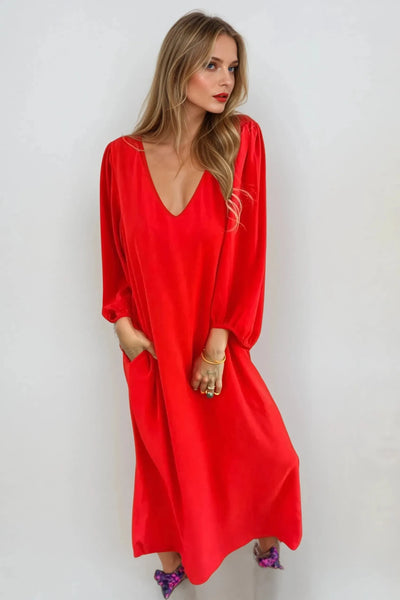 Lena Luxe Lantern Sleeve Dress
