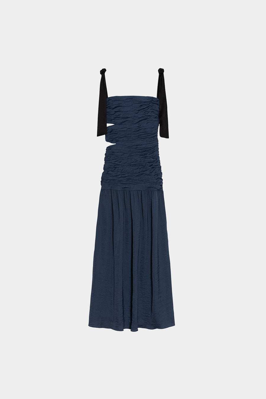 CLÍO - RUCHED DRESS WITH TIED STRAPS