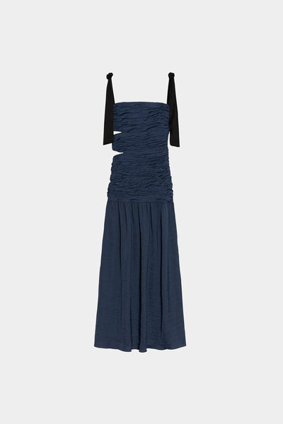CLÍO - RUCHED DRESS WITH TIED STRAPS